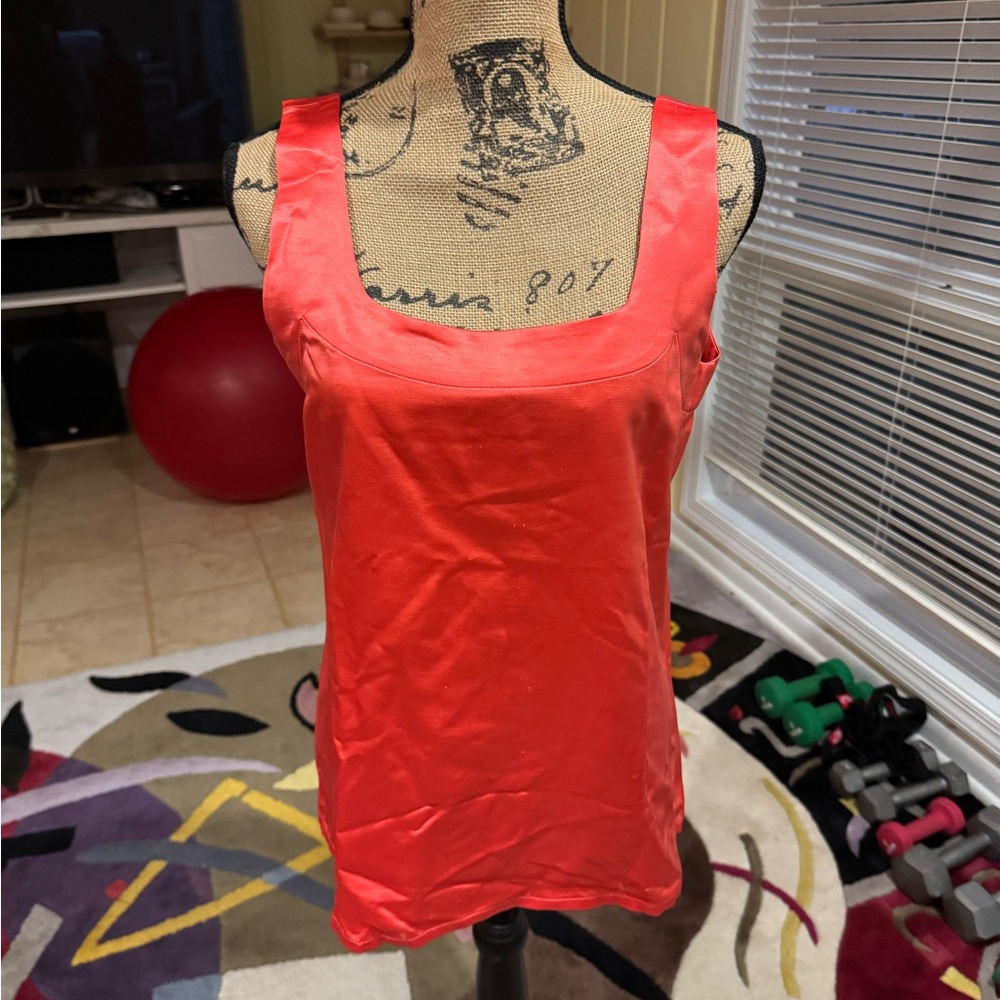 Escada Fiery Orange silk / wool blend Top size 38 German = M